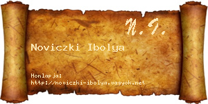 Noviczki Ibolya névjegykártya